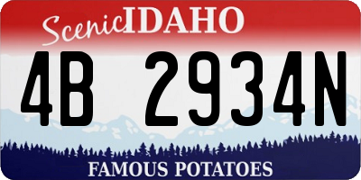 ID license plate 4B2934N