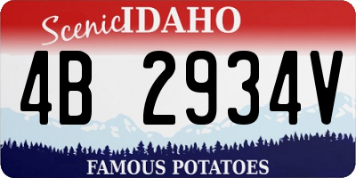 ID license plate 4B2934V