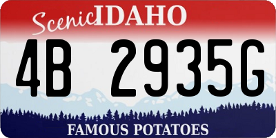 ID license plate 4B2935G