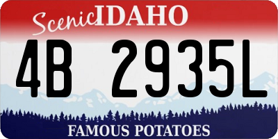 ID license plate 4B2935L