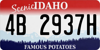 ID license plate 4B2937H