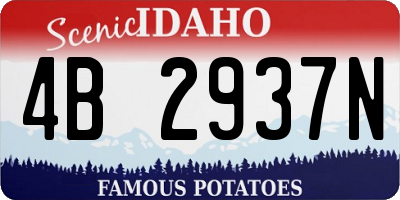 ID license plate 4B2937N