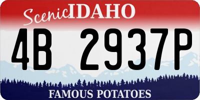 ID license plate 4B2937P