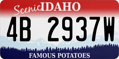 ID license plate 4B2937W