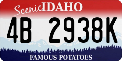 ID license plate 4B2938K