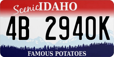 ID license plate 4B2940K