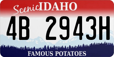 ID license plate 4B2943H