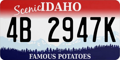 ID license plate 4B2947K