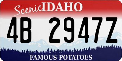 ID license plate 4B2947Z