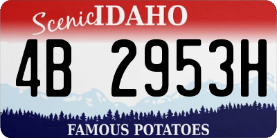 ID license plate 4B2953H