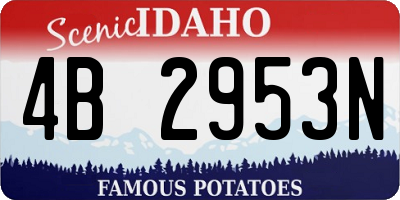 ID license plate 4B2953N