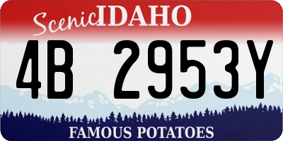ID license plate 4B2953Y