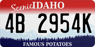 ID license plate 4B2954K
