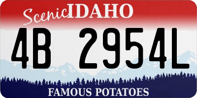ID license plate 4B2954L