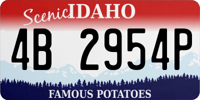 ID license plate 4B2954P