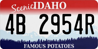 ID license plate 4B2954R