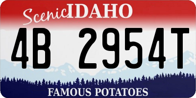 ID license plate 4B2954T