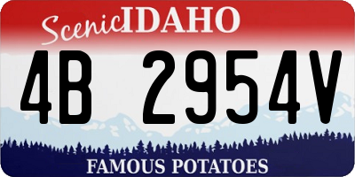 ID license plate 4B2954V