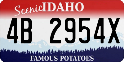 ID license plate 4B2954X