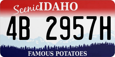 ID license plate 4B2957H