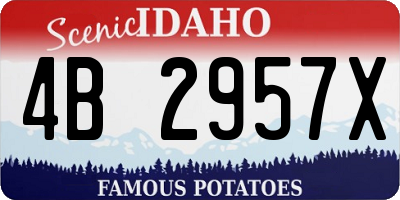 ID license plate 4B2957X