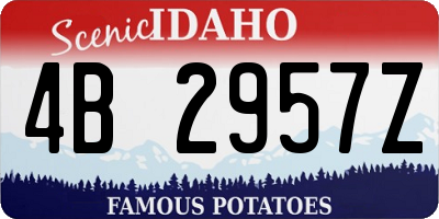 ID license plate 4B2957Z