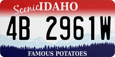 ID license plate 4B2961W