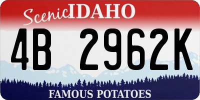 ID license plate 4B2962K