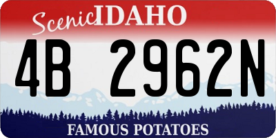 ID license plate 4B2962N