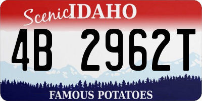 ID license plate 4B2962T