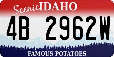 ID license plate 4B2962W