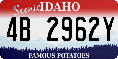 ID license plate 4B2962Y