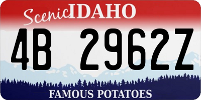 ID license plate 4B2962Z