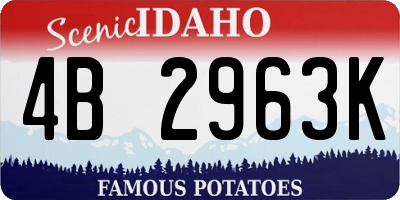 ID license plate 4B2963K