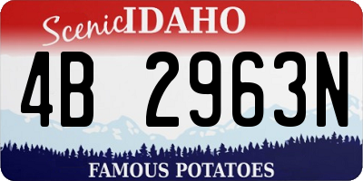 ID license plate 4B2963N
