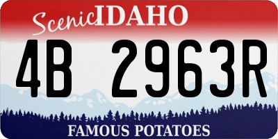 ID license plate 4B2963R