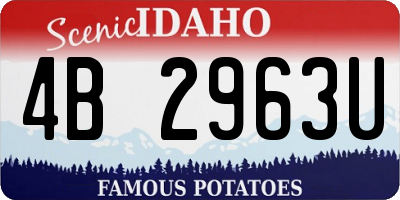 ID license plate 4B2963U