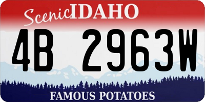 ID license plate 4B2963W