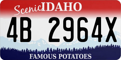 ID license plate 4B2964X