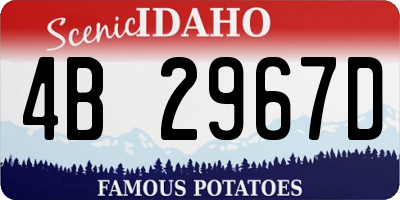 ID license plate 4B2967D
