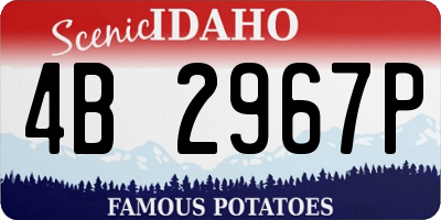 ID license plate 4B2967P