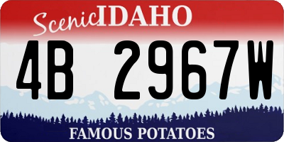 ID license plate 4B2967W