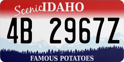 ID license plate 4B2967Z