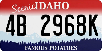 ID license plate 4B2968K