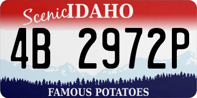 ID license plate 4B2972P