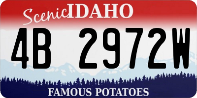 ID license plate 4B2972W