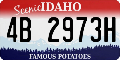 ID license plate 4B2973H