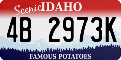 ID license plate 4B2973K
