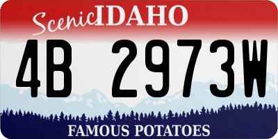 ID license plate 4B2973W