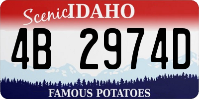 ID license plate 4B2974D